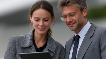 Happy multicultural colleagues collaborating on financial tech using digital tablet at work, diverse business team, Asian professional, Latin colleague, financial data analysis, corporate meeting, dig
