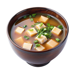 Miso Soup Recipe: Easy Tofu Miso Soup isolated on transparent background