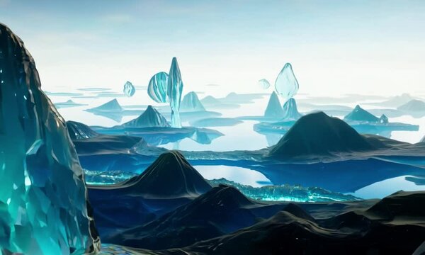 mountain landscape alien planet