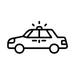 Police Car Icon for Law Enforcement and Security Themes