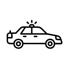Police Car Icon for Law Enforcement and Security Themes