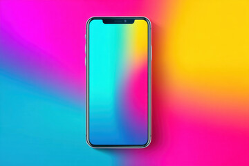 mobile phone with colorful background