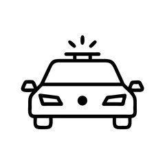 Police Car Icon for Law Enforcement and Security Themes