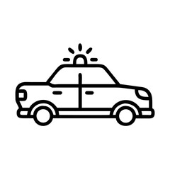 Police Car Icon for Law Enforcement and Security Themes