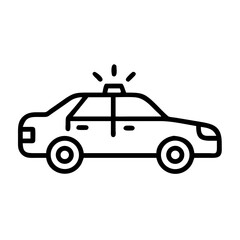 Police Car Icon for Law Enforcement and Security Themes