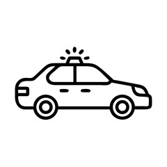 Police Car Icon for Law Enforcement and Security Themes