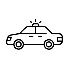 Obraz premium Police Car Icon for Law Enforcement and Security Themes