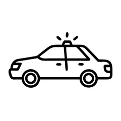 Obraz premium Police Car Icon for Law Enforcement and Security Themes