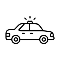 Police Car Icon for Law Enforcement and Security Themes