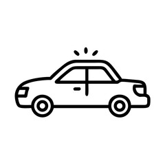 Police Car Icon for Law Enforcement and Security Themes