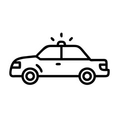 Police Car Icon for Law Enforcement and Security Themes