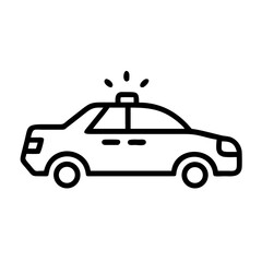 Police Car Icon for Law Enforcement and Security Themes