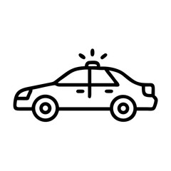 Police Car Icon for Law Enforcement and Security Themes
