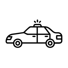 Police Car Icon for Law Enforcement and Security Themes