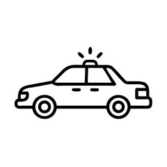 Police Car Icon for Law Enforcement and Security Themes