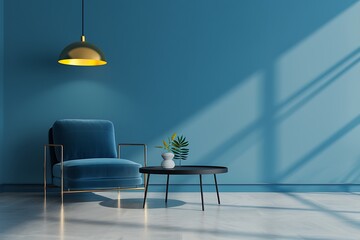 Beautiful Apartment, Sofa, Chair, Dining Table wall Mockup Interior design of modern living room.Generative AI