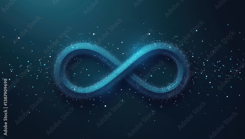 Fototapete modern visual geometric abstract background featuring infinity symbol design. halftone dot pattern i