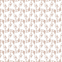 Cute Flowers And Branches Seamless Vector Pattern Design