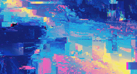 Glitch-style abstract background with noise textures