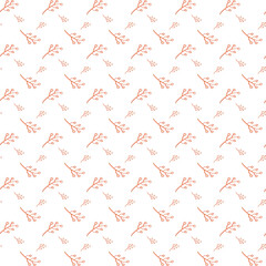 Cute Flowers And Branches Seamless Vector Pattern Design