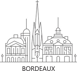 Bordeaux City Line Draw Simple Minimalist