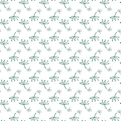 Cute Flowers And Branches Seamless Vector Pattern Design