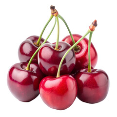 Juicy Red Cherries: Fresh & Sweet isolated on transparent background
