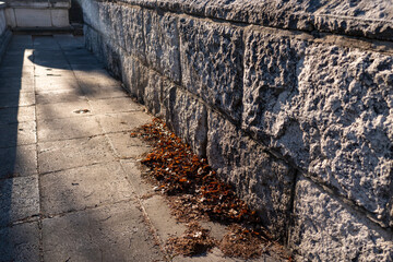Volcanic rock wall