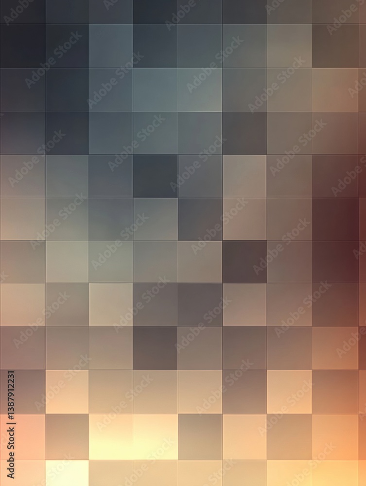 Poster Modern checkerboard pattern featuring gradient shades and smooth lighting for a subtle and elegant visual effect in soft tones