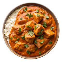 Chicken Tikka Masala Recipe: Indian Curry isolated on transparent background