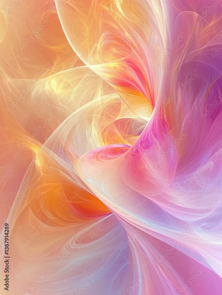 Poster dynamic energy waves in vibrant warm colors illustrating movement and weight loss through abstract d