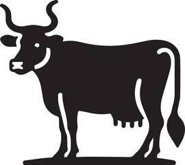 Cow black silhouette