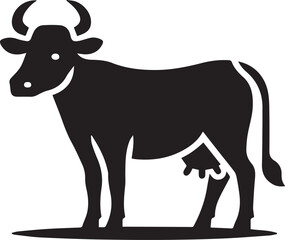 Cow black silhouette
