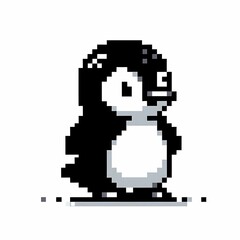Fototapeta premium Pixel Penguin Standing Pose suitable for multimedia project