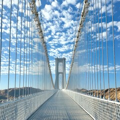 Obraz premium Majestic Bridge Walkway: A Scenic Vista