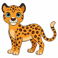 leopard cartoon isolated on white