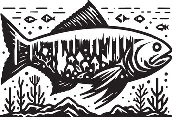 Ice fish logo vector