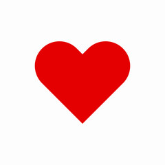 Red classic heart shape icon vector sign