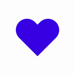 Blue valentine heart shape icon vector sign