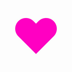 Pink love heart shape icon vector sign