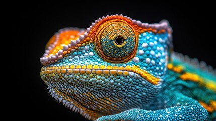 Fototapeta premium Vibrant chameleon closeup