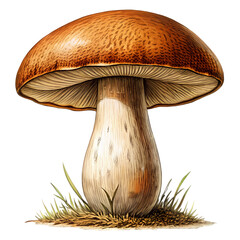 Brown Cap Mushroom: Identification, Types & Uses isolated on transparent background