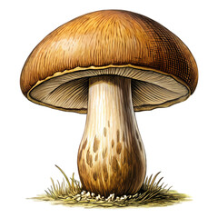 Brown Mushroom: Identification, Types & Uses isolated on transparent background