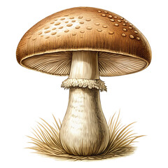 Brown Mushroom: Identification & Facts isolated on transparent background