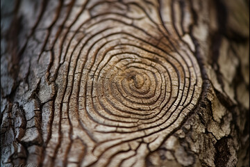 Tree Bark with Circular Growth Rings