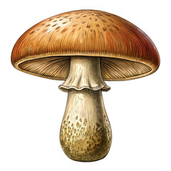 Brown Mushroom Illustration: Identification & Guide isolated on transparent background