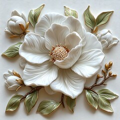 white flower on black