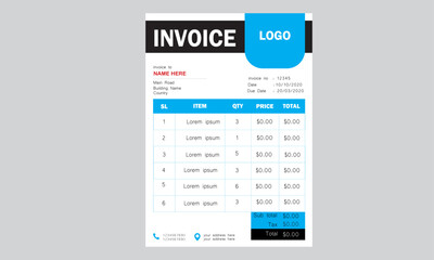 corporate minimal business invoice design template