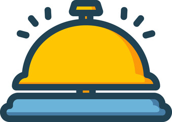 Desk Bell Filled Line Icon