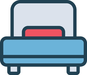 Single Bed Filled Line Icon